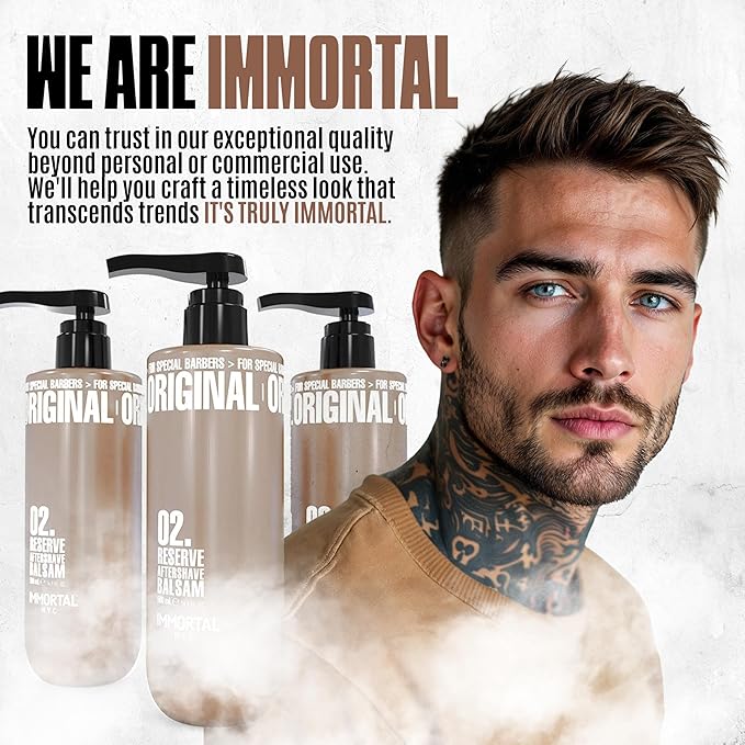 Immortal NYC Reserve 02. Aftershave Balm for Men- Moisturizing & Soothing Formula After Shaving- Fruity Floral Aftershave For Men- 17 oz Balsam