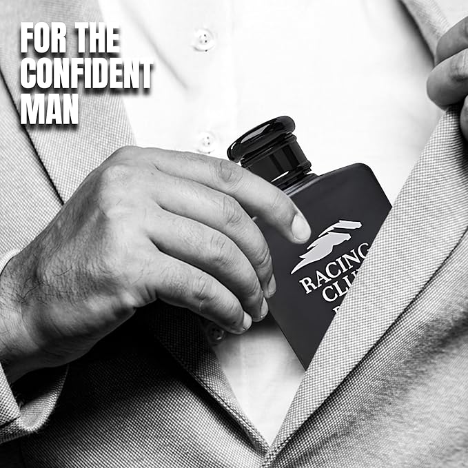 Racing Club Black Men Cologne Fresh Scent Eau De Toilette Spray, Fragrance For Men Long-Lasting Cologne Choice For Daily Wear Elegant 100ml Bottle