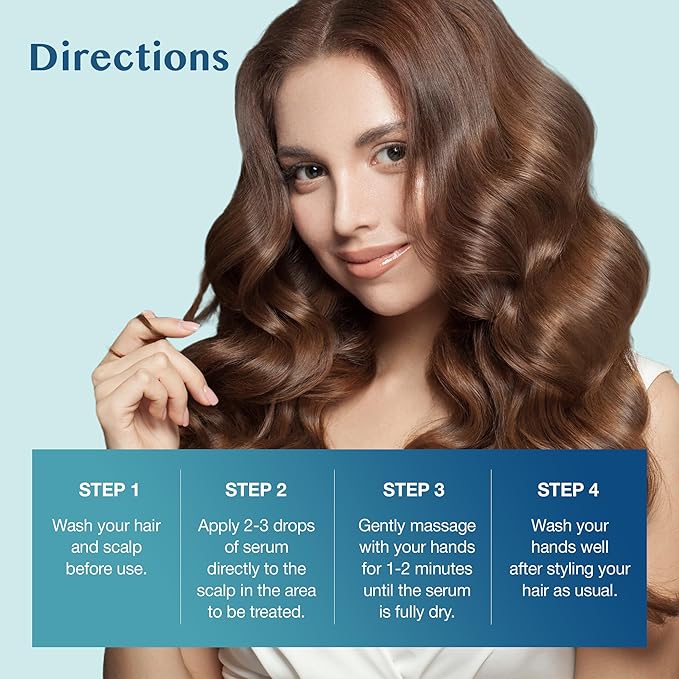 5% Minoxidil Hair Growth for Men and Women: Extra Strength Beard Regrowth Treatment Serum with Minoxidil and Biotin for Thinning Hair Loss to Grow Thicker Fuller 60ml 3 Bottles