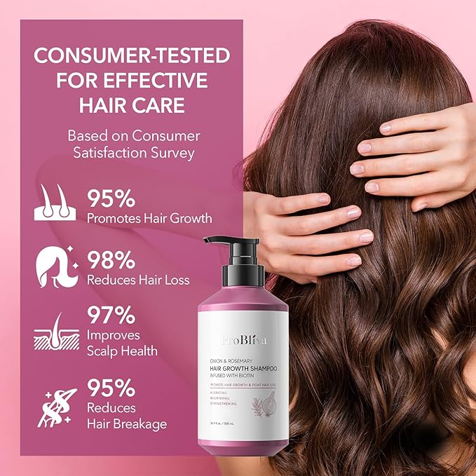 Onion & Rosemary Hair Growth Shampoo: Biotin Infused Shampoo for Hair Loss and Thinning Hair - Promotes Healthier, Thicker and Stronger Hair for Women and Men (16.9 Fl Oz (Pack of 1)) | Shampoo, for Hair Loss, and Thinning Hair, Promotes Healthier, Thi...