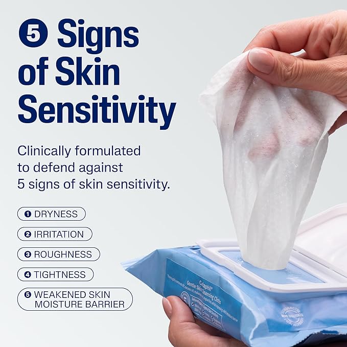 Cetaphil Face and Body Wipes, Gentle Skin Cleansing Cloths, 25 Count, Pack of 3, for Dry, Sensitive Skin, Flip Top Closure, Great for the Gym, Travel, in the Car, Hypoallergenic, Fragrance Free