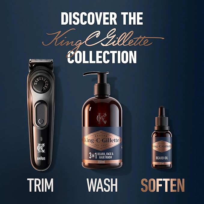 King C. Gillette Beard Oil for Men - Argan,Jojoba,Avocado,Macadamia Seed and Almond Oils - Moisturize and Soften Beard,(Pack of 2)