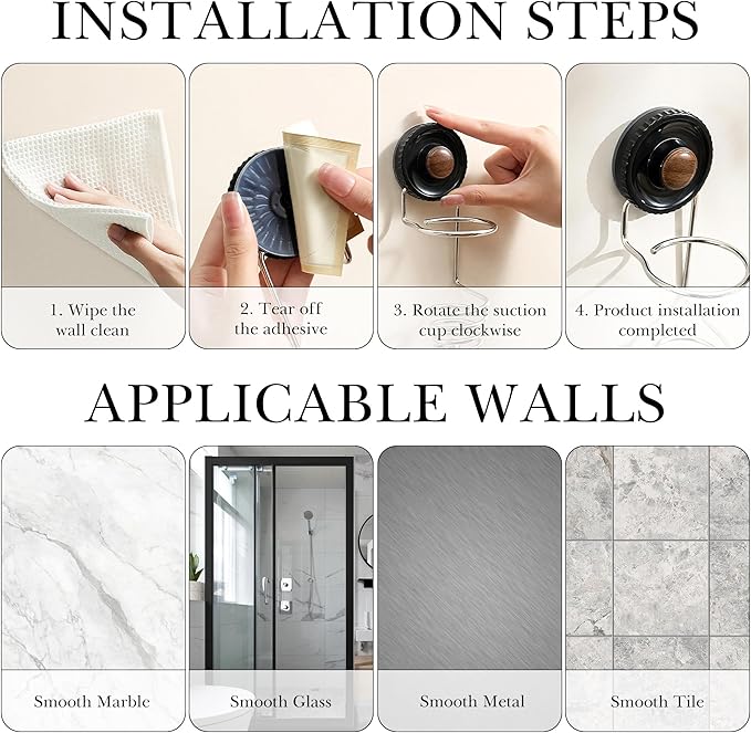 Linkidea Wall Mount Electric Shaver Holder, Self-adhesive Suction Cup Razor Hanger Organizer, Compatible with Philips Shaver 2400, 3000, Series 7, Braun Series 3, 5, 7, 9 (Silver)