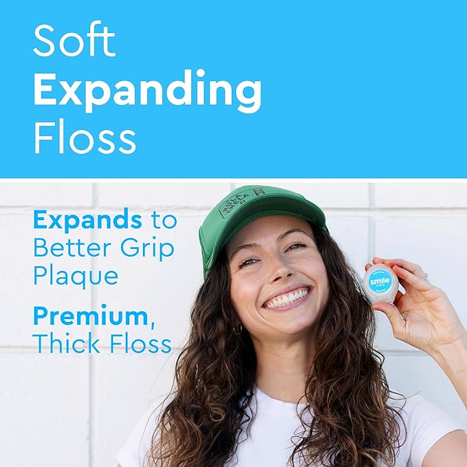 Smile Expanding Floss, Premium Woven Dental Floss with Natural Plant-Based Wax, Soft on Teeth & Gums, Mint Scent, PTFE & PFAS Free, Cruelty Free (4-Pack, 30 Yards Each)