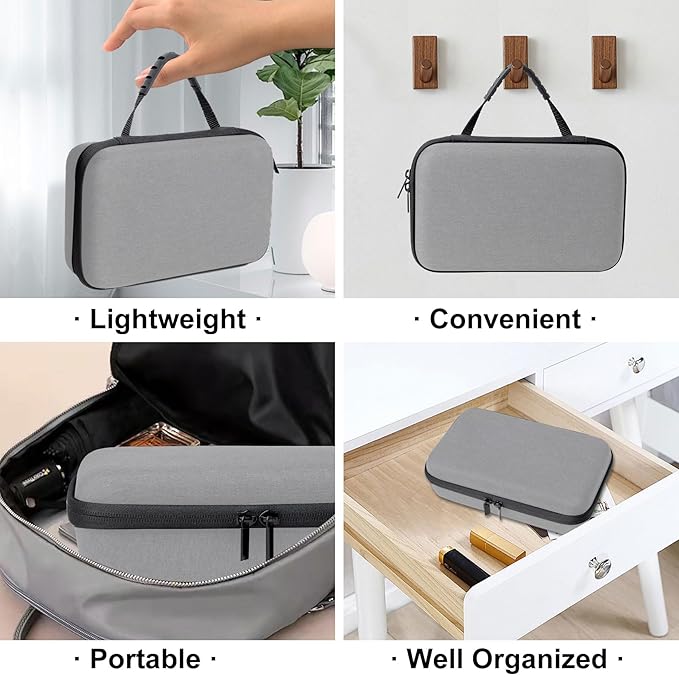SMYV Water Flosser Travel Case, Portable Cordless Oral Irrigator Travel Organizer with Handle, Hard Eva Storage Bag for Flosser, Electric Toothbrush, Toothpaset and Irrigator Accessories (Grey)