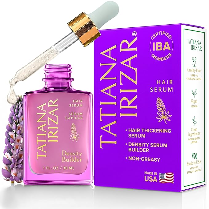 Hair Thickening Serum - Hair Density Serum Builder for Women Made in USA 30ml - Clinically Proven Scalp Treatment Non-Greasy - Biotin, Argan, Caffeine & Pea Peptides - Thinning, Fine or Damaged Growth
