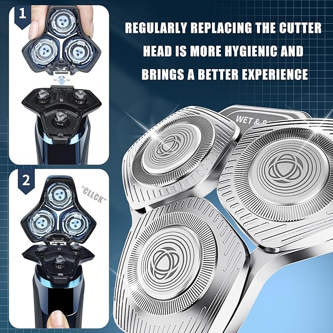 2 Pack SH71/50 Shaving Heads Compatible with Phili*s Shavers Series S5000 (S5XXX),S7000 (S7XXX) (Silver)