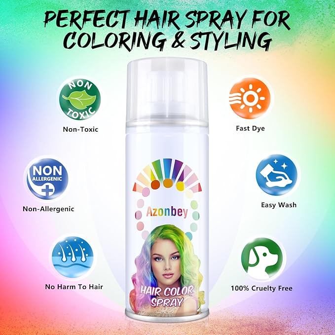 Halloween Hair Spray,Temporary Hair Color Spray for Women Kids Men,Washable Hairspray,Colored Hair Spray,Color Hairspray for Halloween,Party,Cosplay,Christmas Day (01Gray)