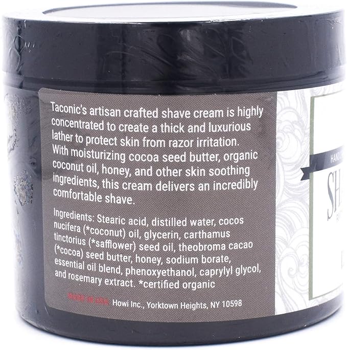 Taconic Shave, All Natural Shave Cream – Highly-Concentrated Shaving Cream for Men – 4 oz. Moisturizing Shaving Cream Tub with Skin Soothing Ingredients – Urban Woods with hints of Cedar and Bergamot