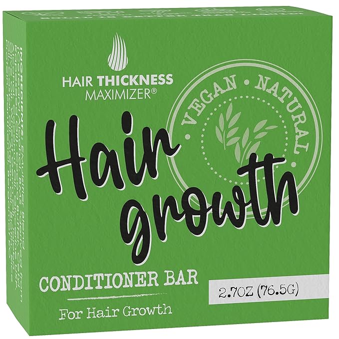 Conditioner Bar for Hair Growth. Eco Friendly, Vegan, Color Safe, pH Balanced. Solid Conditioner Bar Equal to 3 Liquid Bottles. Zero Plastic, USA Made, Strengthening & Dry Hair Relief - 2.7 oz