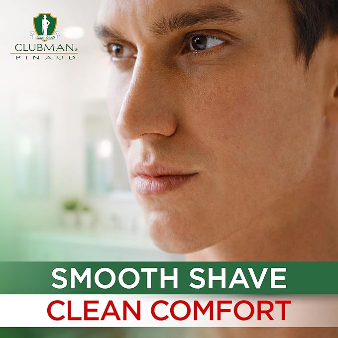 Clubman Shave Cream – Moisturizing & Exfoliating Shaving Cream for Men, Sensitive Skin, Barbershop Grooming, 8 oz