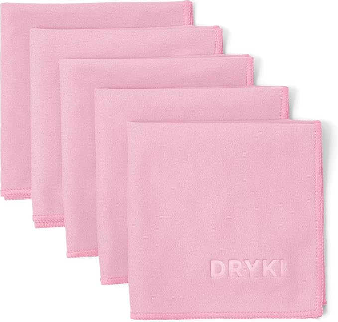 Sweat Absorbing Handkerchiefs - The Original Pocket-Sized Sweat Towels - Quick-Dry Microfiber Sweat Rags for Face, Hands, & Body - Men & Women - Gym, Sports, and Work (Pink: 5 Pack)
