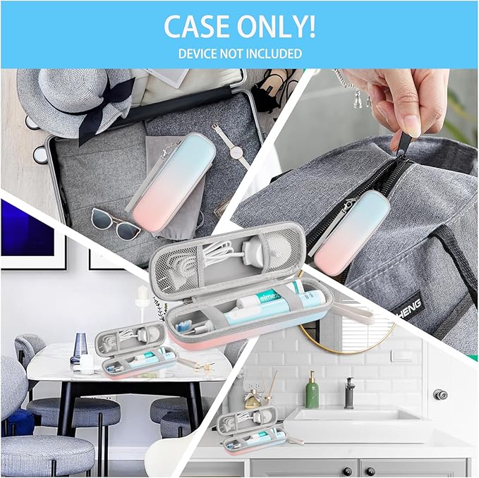 Toothbrush Travel Case for Oral B/Oral-B Pro 1000 1500 5000 7000 7500 9600/ Philips Sonicare 4100 5100 1100 6100 5300 Electric Toothbrush, Portable Hard Protective Storage Bag (Gradient)