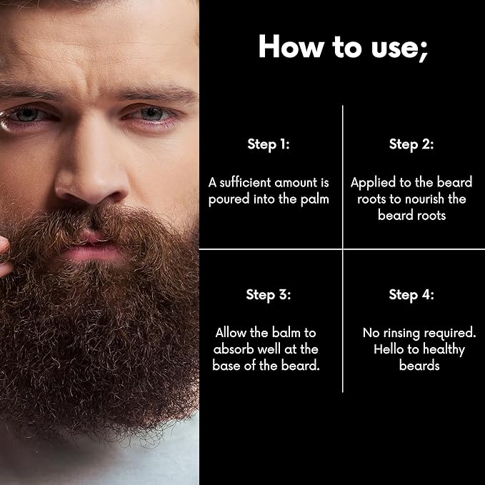 Morfose Ossion Beard Care Balsam, Promotes Healthy Hair Growth, Fuller, Longer and Thicker Beard, Alleviates Itches, Eliminates Beardruff, Enriched with Argan and bitter Almond Oil, 3.4 Ounce