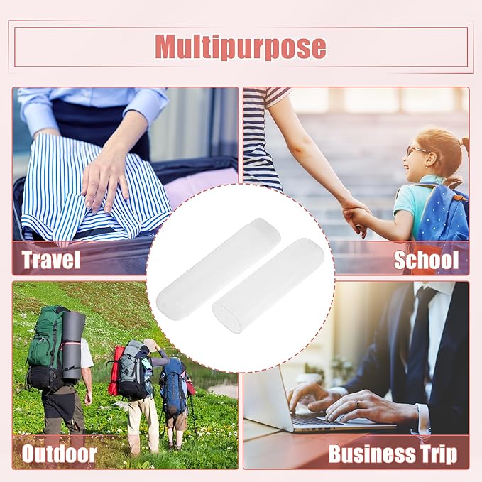 VOCOSTE 2 Pcs, Toothbrush Travel Case, Plastic, Lightweight Traveling Toothbrush Holders Case, for Travel Business, White, 7.48"x1.06"