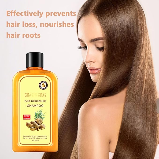 Ginger Hair Growth Shampoo,Anti Hair Loss Shampoo with Ginger Plant Extract, Instant Regrowth Organic Natural Gingers Repairs Damaged Hair Suitable for All Hair Types 8.8Fl Oz