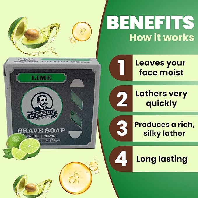 COL CONK LIME GLYCERINE SHAVE SOAP