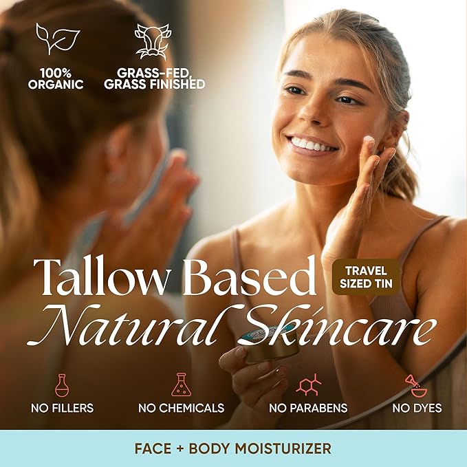 Eat My Face Grass Fed Beef Tallow Face Moisturizer | Organic Beef Tallow for Skin Face, Body & Hands, Deep Moisturizer for Dry & Sensitive Skin, Natural Skin Care, 4 fl oz