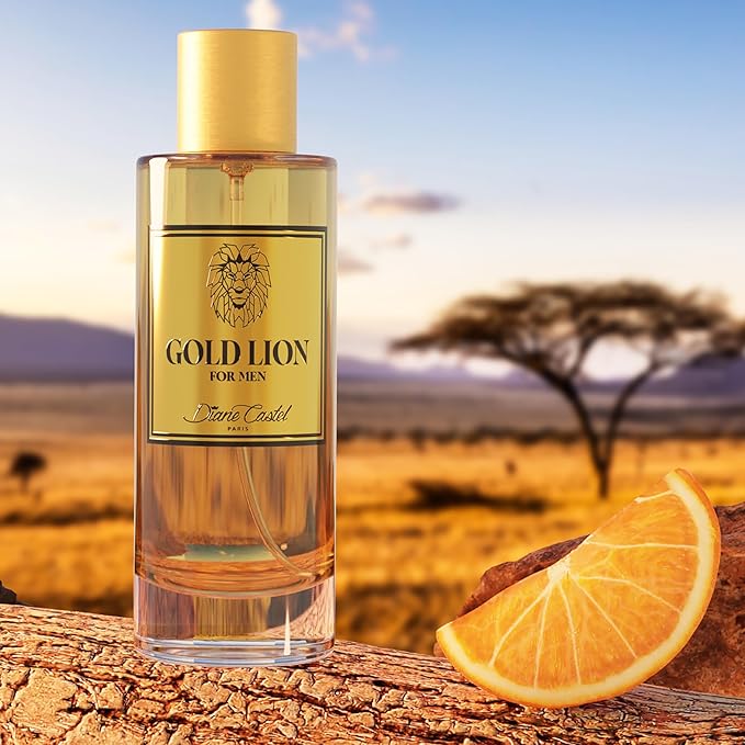 Gold Lion - Cologne for Men - Elegant Mens Cologne - Flamboyant Allure of Mandarin, Cardamom, Cedarwood, and Musk Notes - 3.3 oz