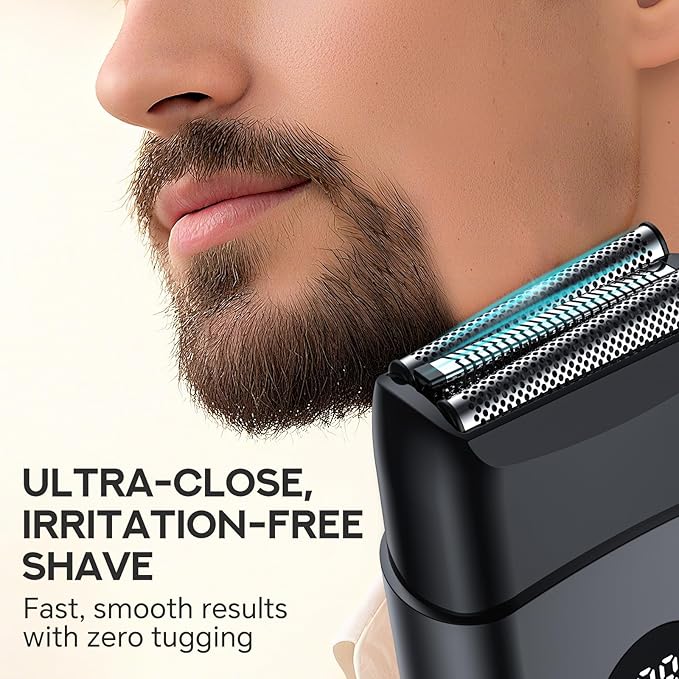 Electric Shavers for Men:Shavers for Men,3 Floating Blades,Extra 1 Shaving Head Gift,Dual Power Flexibility,IPX7 Waterproof,Rechargeable,Portable for Travel Wet/Dry,USB Type C