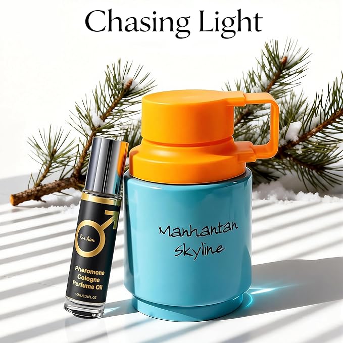 Manhattan Skyline Men's Cologne 3.4 Fl. Oz Eau De Parfum, Fresh Lavender, Coconut & Tobacco Scents,Pheromone Parfum