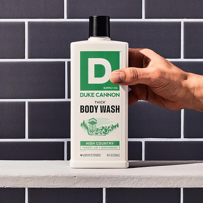 Duke Cannon Supply Co. Thick High-Viscosity Body Wash for Men High Country - Premium Ingredients, Plant-Based Thickeners, Superior Lather, Natural Exfoliate, 17.5 Fl Oz (3 Pack)