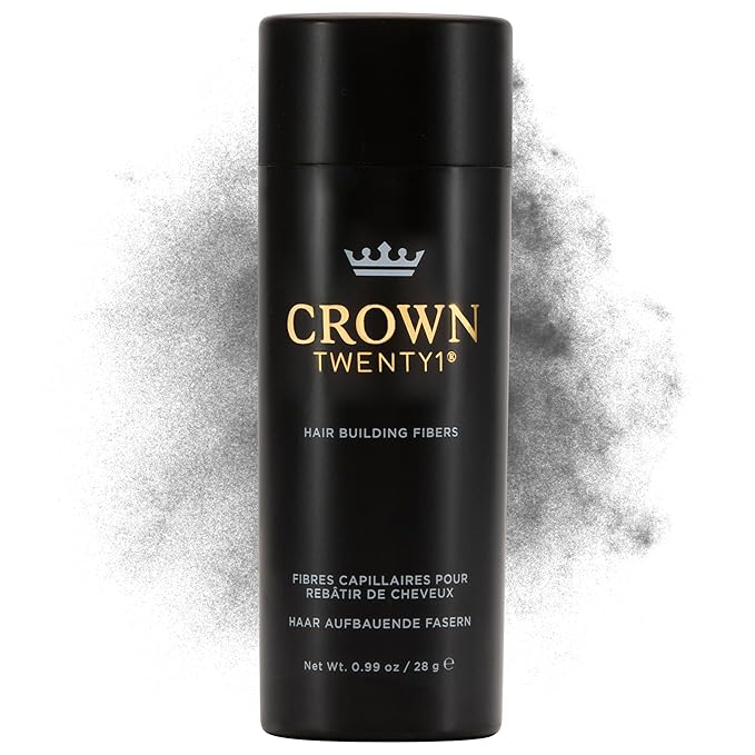 CROWN Hair Building Fibers (28g) - Instantly Cover Fine & Thinning Hair for a Thicker, Fuller Look - A Natural Keratin Concealer - 13 Shades for Men & Women - Gray