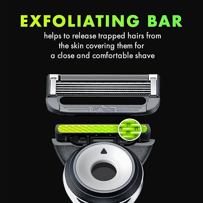 GilletteLabs with Exfoliating Bar Men’s Sharp White Edition Handle, 2 Blade Refills and Travel Case, Gift Set
