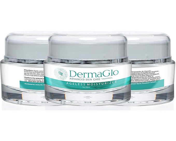 Derma Glo- Advanced Skincare- Ageless Moisturizer- Deeply Hydrate Day & Night Facial Moisturizer- Minimize Wrinkles and Aging 1oz/30ml