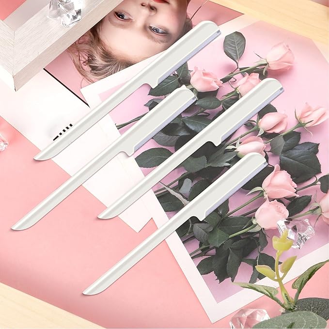 10 Pieces Eyebrow Razor for Women Facial Shaver Razor Brow Shaper Eyebrow Trimmer Dermaplaner Shaping Tool with Cover (White)