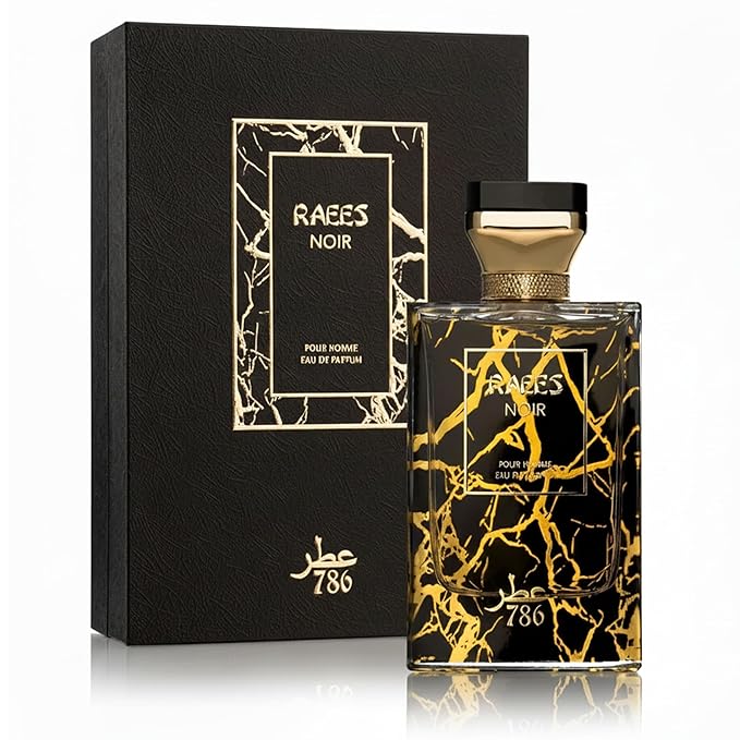 Jo Milano Raees Noir Eau De Parfum Spray | 3.4 oz (100ml) | Warm Spicy, Patchouli, Saffron, Oud Scent | Long Lasting Fragrance for Men