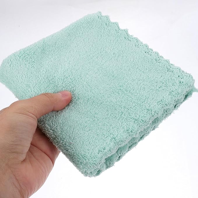 6Pcs Coral Fleece Face Wash Cloths Soft Reusable Makeup Remover Towels for Men and Women Skin-Friendly Highly Absorbent and Comfortable Facial Cleansing Squares