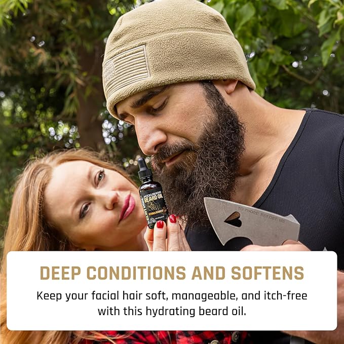 Derm Dude Accelerator Beard Growth Oil for Men | With Castor Oil & Jojoba Oil for Hair Growth | Promotes Thicker Fuller Beard | Hydrate & Soften Facial Hair, Non-Greasy - SandalWoody 1oz