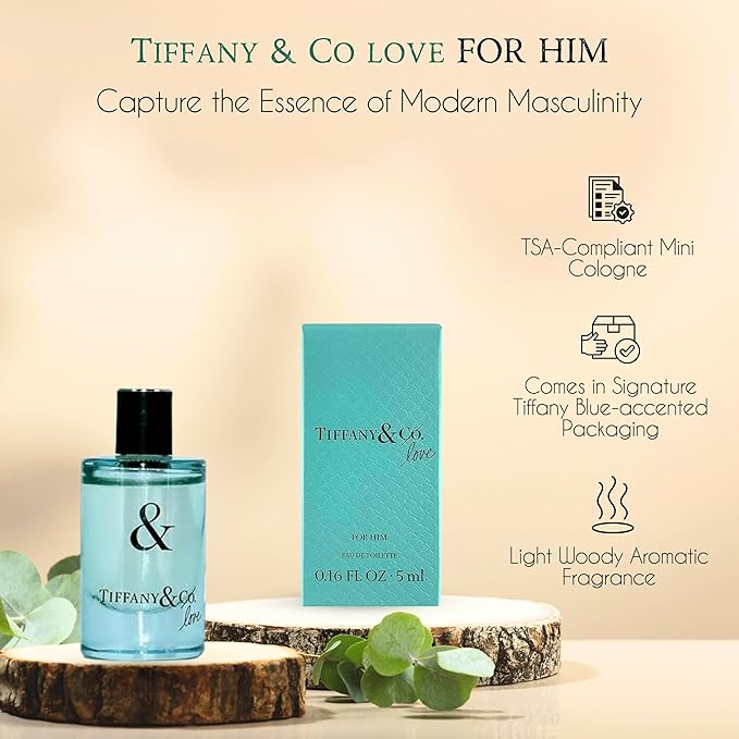 Tiffany & Co. Love for Him Eau De Toilette Mini Perfume Splash for Men .16 Fl Oz