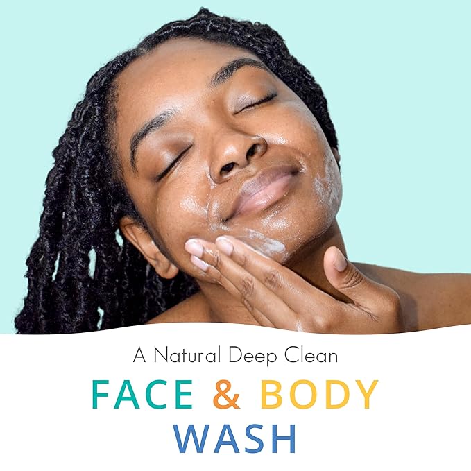 Almond Clear Face & Body Wash [6.7 Fl Oz] Skin Care for Acne and Folliculitis-Prone Skin - Gentle Everyday Exfoliating Cleanser with Mandelic Acid and Botanicals