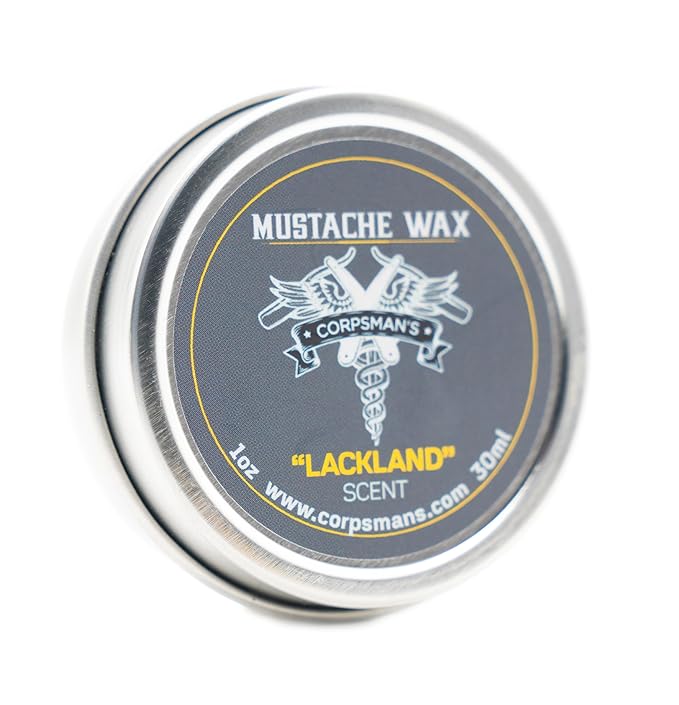 Corpsman's MUSTACHE WAX | Beeswax-based | Four Different Scents | 1 ounce (Lackland)