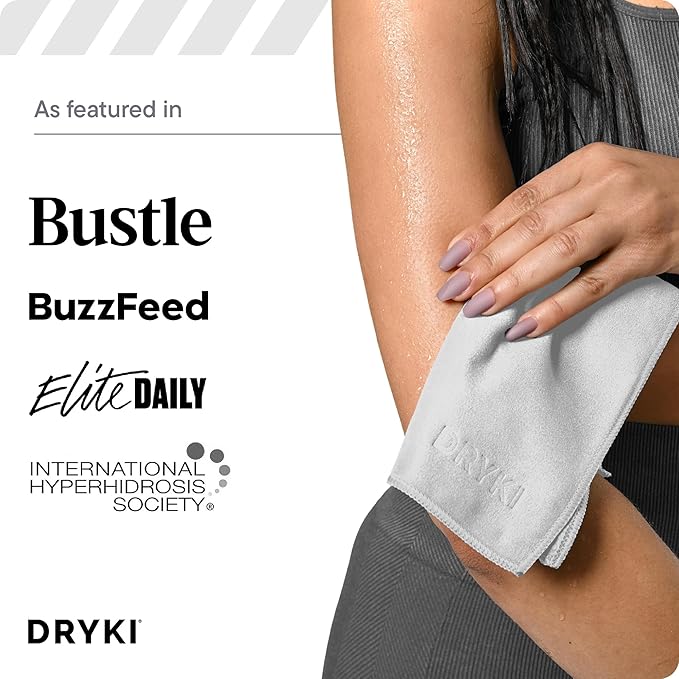 Pocket-Sized Sweat Towels - The Original Sweat Absorbing Handkerchiefs - Quick-Dry Microfiber Sweat Rags for Face, Hands, & Body - Men & Women - Gym, Sports, and Work (White: 5 Pack)
