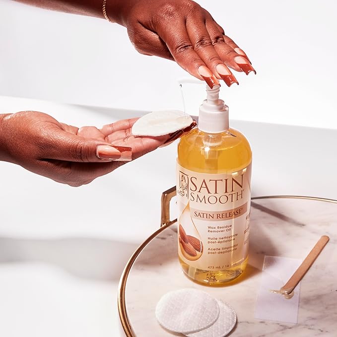 Satin Smooth Satin Release Wax Residue Remover Oil, Post-Wax Treatment Fast-Dissolving, 16 oz, 1-pack