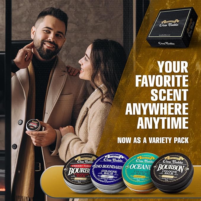 Handy Hound Occo Bobbo Solid Cologne for Men Samples Set - Men's Cologne Gift Set - Travel Size (4) .5 oz tins