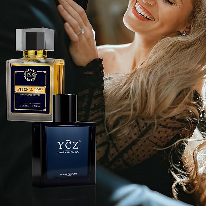 Ycz Cologne for Men Set, 1.7oz(50ml) Bottled Marine Perfume & Carnival Men Perfume, Long Lasting Spicy Wood Fragrance, Elegant Unique, Sleek Bottle Design for Christmas Gifts Ideal
