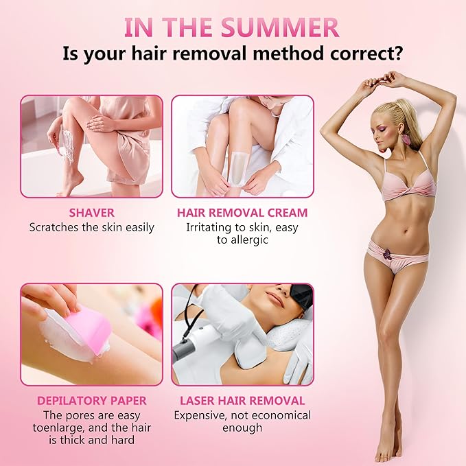 Electric Razor for Women Removal MKIOVH Women's Cordless Portable 4 in 1 Painless Shaver, for Body Face Shavers Nose Hair Trimmer Bikini Area Armpit Pubic Underarms Legs Eyebrow