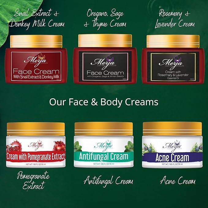 Merja Face cream with Rosemary & Lavender Essential Oils-Premium Skin care for a Radiant Youthful Complexion-Face Moisturizer- Premium Quality Cream 1.69 oz, 50 ml