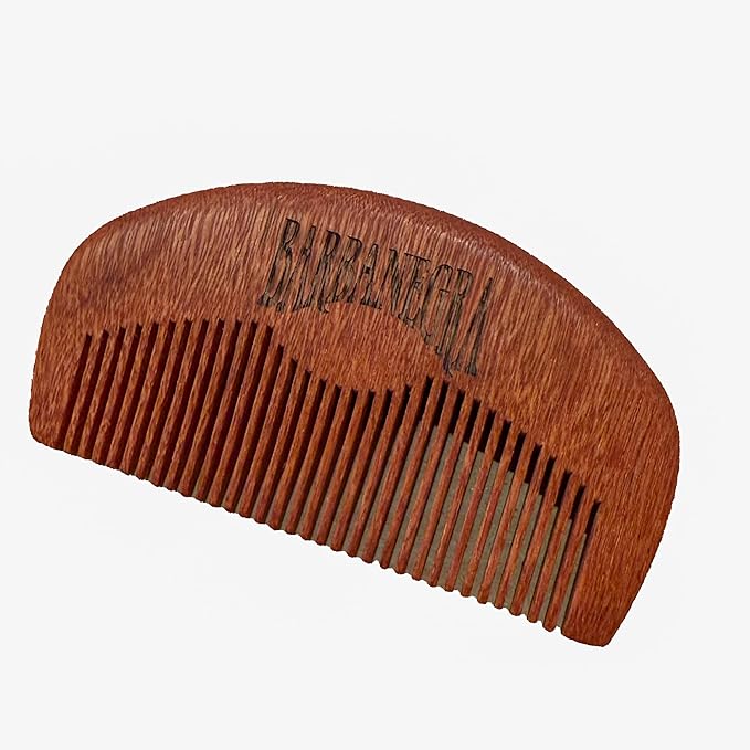 Barbanegra Beard and Mustache Wood Comb, Perfect for Balms and Oils, Anti-Static, Pocket Size for all types of Beards.