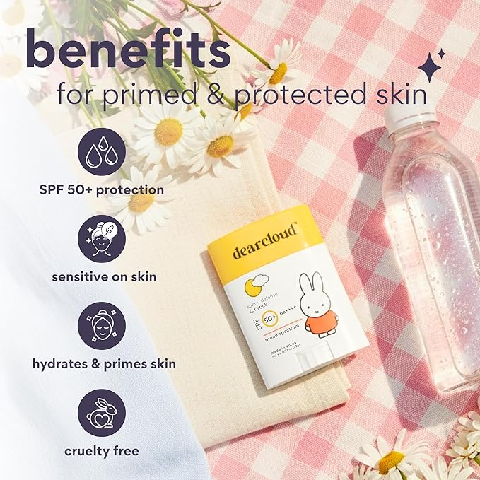 Miffy Sunny Defense Sun Stick SPF 50+ PA++++ – Korean Sunscreen for Face & Travel Size (.77 oz)