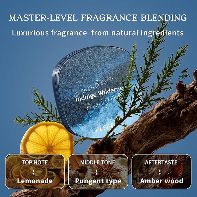 Solid Cologne for Men Long Lasting Solid Perfume Balm, Alcohol Free & Portable, Sandalwood Cologne Fragrance Great Gift for Men (2Blue)