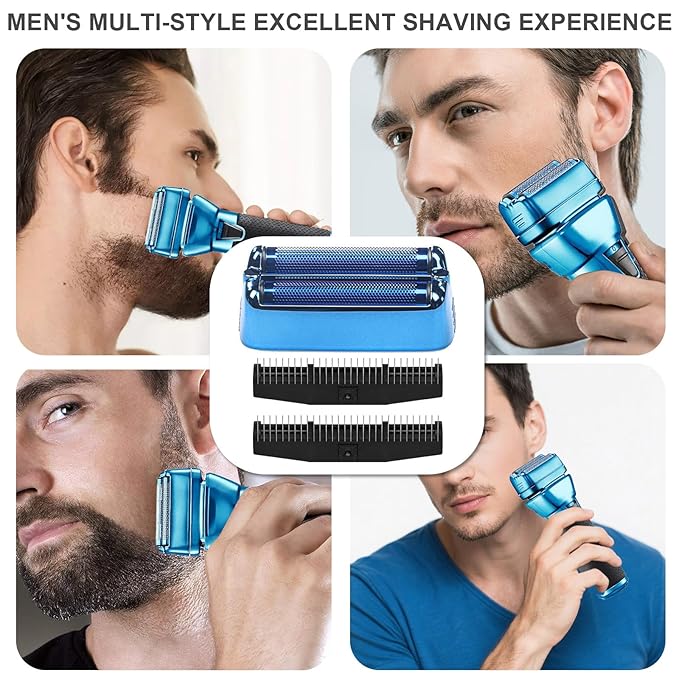 Shaver Replacement Foil and Cutter，Compatible with BaBylissPRO FXONE BLUEFX Double Foil Stick Shaver,BLUE