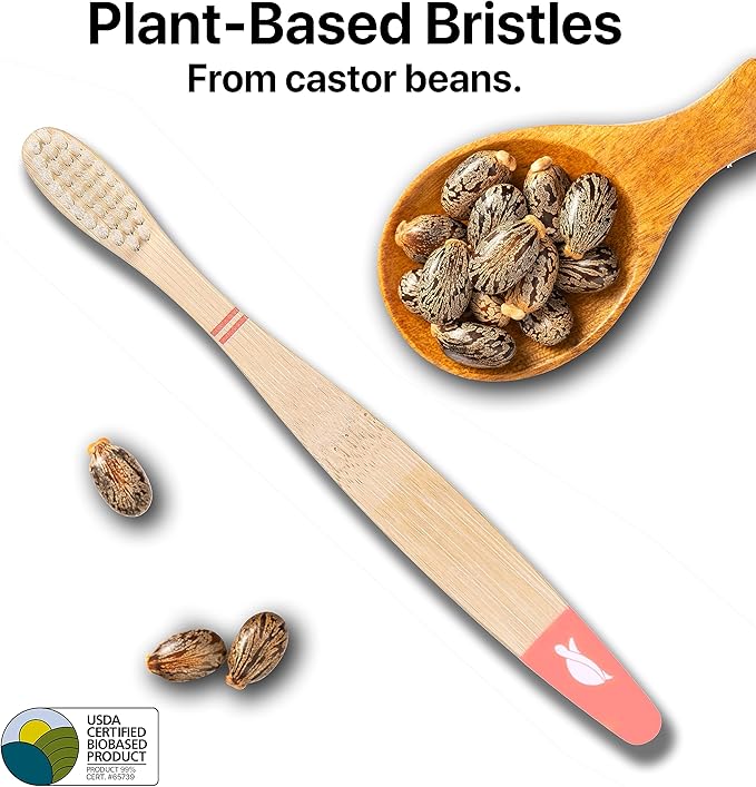 Sea Turtle Bundle Adult and Kids Toothbrushes, Plant-Based, Bristles Bamboo Toothbrush, Entire Family Bundle for Adults and Kids (4 Pack Each)