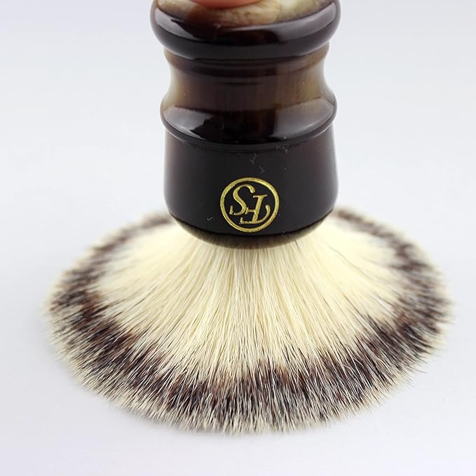 Shaving Brush for Men, Extra Density Chrome Synthetic Best Brush with Classic Black Handle Knot 24mm Shaving Hair Salon Tool Gifts for Fathers Day