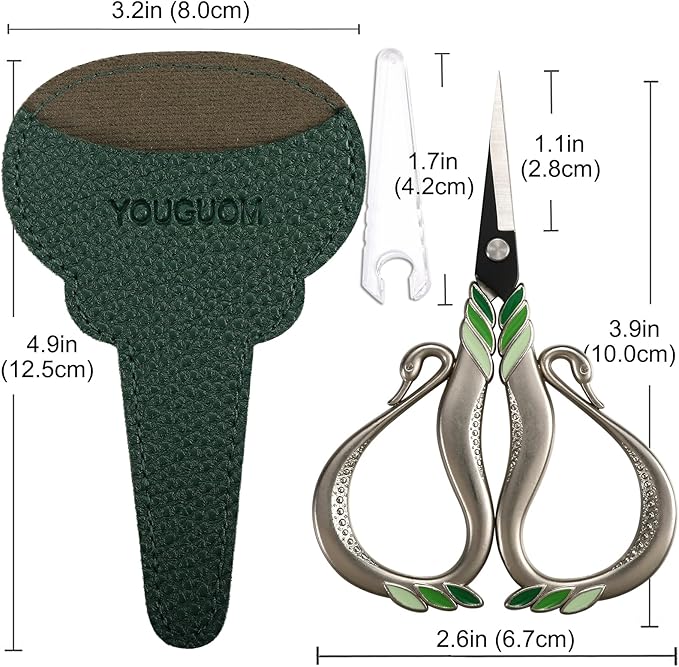 Sewing Scissors Sharp Scissor with Cover for Embroidery Crafting Art Work Threading Needlework, Little Detail Shears