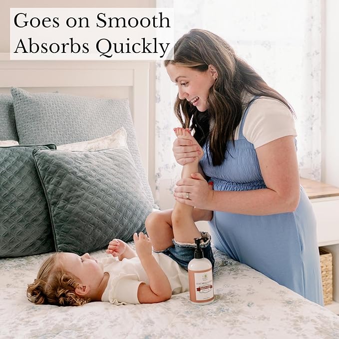 Southern Natural Goat Milk Lotion – Nourishing Face, Body & Hand Moisturizer for Dry & Sensitive Skin - Hydrating Cream, Gentle Skincare for Soft & Smooth Feel - Cashmere Amber Scent - 12oz